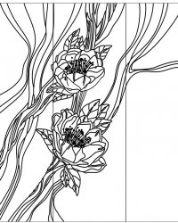 Пескоструйный рисунок Цветы 1361